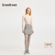 bebe冬季 系列女士A字短款 小香风链条金属丝饰半身裙420207
