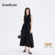 女士赫本风收腰显瘦圆领无袖 bebe2025秋季 新款 黑色连身裙330701