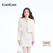 bebe2026春季 新款 女士小香风重工绣花织带边设计感短外套140314