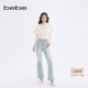 bebe2025秋冬新款 411006 饰微喇牛仔裤 女士巴洛克风格 金属腰链装