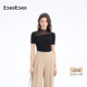 新款 女士时尚 气质百搭中袖 bebe2026春季 立领针织小衫 130402