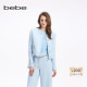 bebe秋季 动感纱呢 系列女士蓝色花边饰花呢夹克外套340301