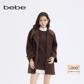 bebe2025秋冬高智风新款 博主同款 女士含羊毛立领外套472203