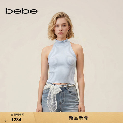 【宣璐同款】bebe2026秋季新款女士千金风包芯纱针织背心330102