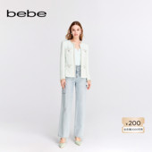 口袋设计宽松直筒牛仔裤 bebe春夏系列女士时尚 工装 111009