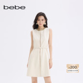 新款 女士时尚 修身 bebe2025秋季 轻奢重工无袖 连衣裙350010