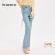 bebe2025秋季 311002 百搭重工腰链缀饰牛仔裤 新款 女士含棉气质修身