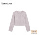 bebe2025夏季 230601 针织开衫 新款 女士纽扣缀饰长袖