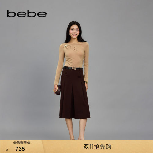 bebe春季新款长款A字半身裙