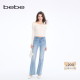 女士高智通勤风高腰显瘦复古微喇牛仔裤 bebe2026春季 新款 111002