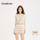 女士设计感仿锤纹精致蕾丝小香风短款 bebe2025秋季 新款 外套340303