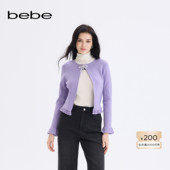 饰针织开衫 bebe2025秋冬新款 女士糖果色蝴蝶结装 430604
