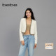 bebe春夏女士含羊毛立体刺绣金属链条粗花呢短款 外套140309