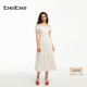 一字领长款 bebe夏季 系列女士薄款 碎花连衣裙250007