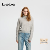 bebe冬季 系列女士含羊毛宽松经典 基础高领打底针织上衣430507