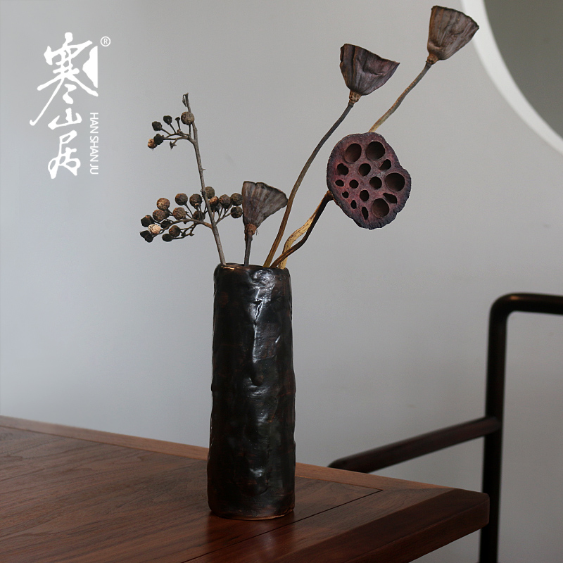 花瓶山居手工黑陶日式禅意装饰