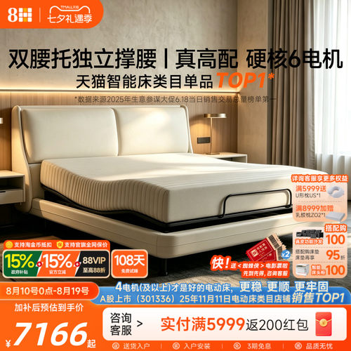 8H独立双撑腰6电机智能电动床
