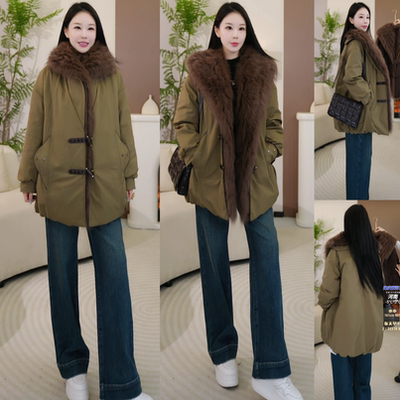 【FEN迪同款皮草派克鹅绒服】原创设计款冬装外套X DHZ-25336