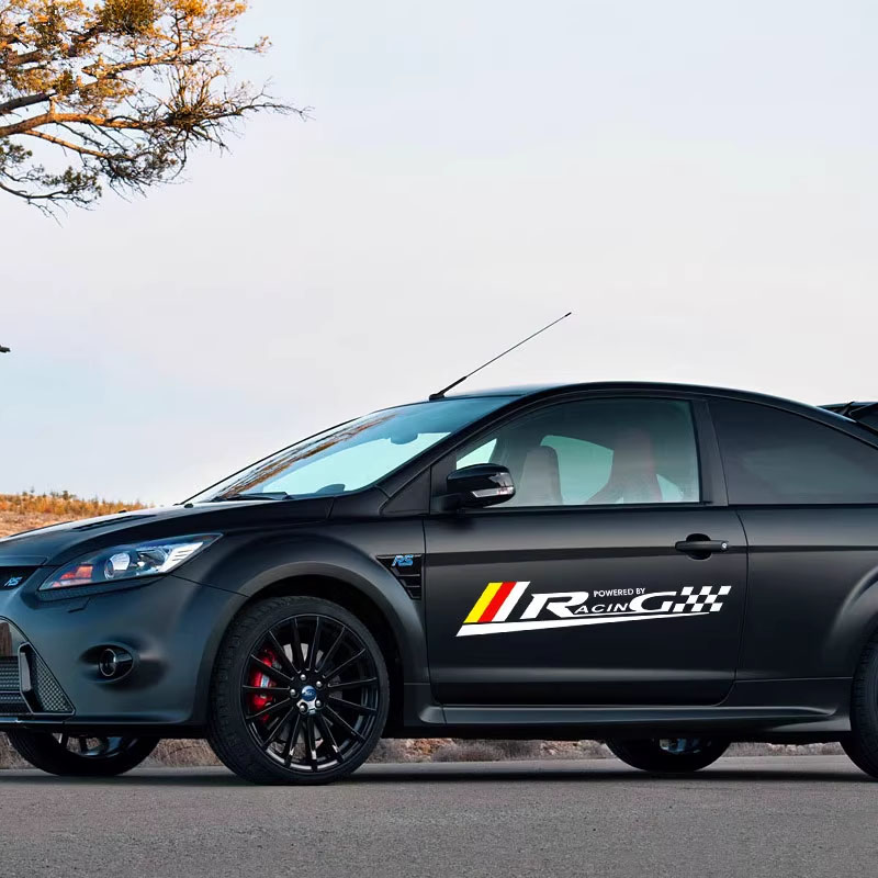 汽车改装三色车贴个性划痕遮挡贴纸防水引擎盖车身侧门装饰贴对装