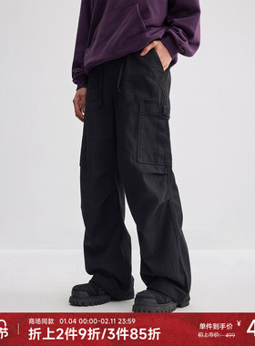 CHINISM丨梭织斜纹工装裤男冬季新款男士休闲直筒裤/CXKA48N2118