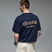 半袖 CHINISM 新款 宽松男士 背后字母logo印花凉感短袖 T恤男夏季