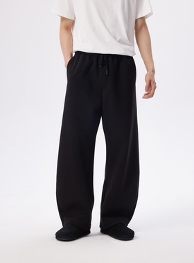 CHINISM丨纯色加绒弯刀卫裤男冬季新款直筒休闲裤/CXTA44N1093