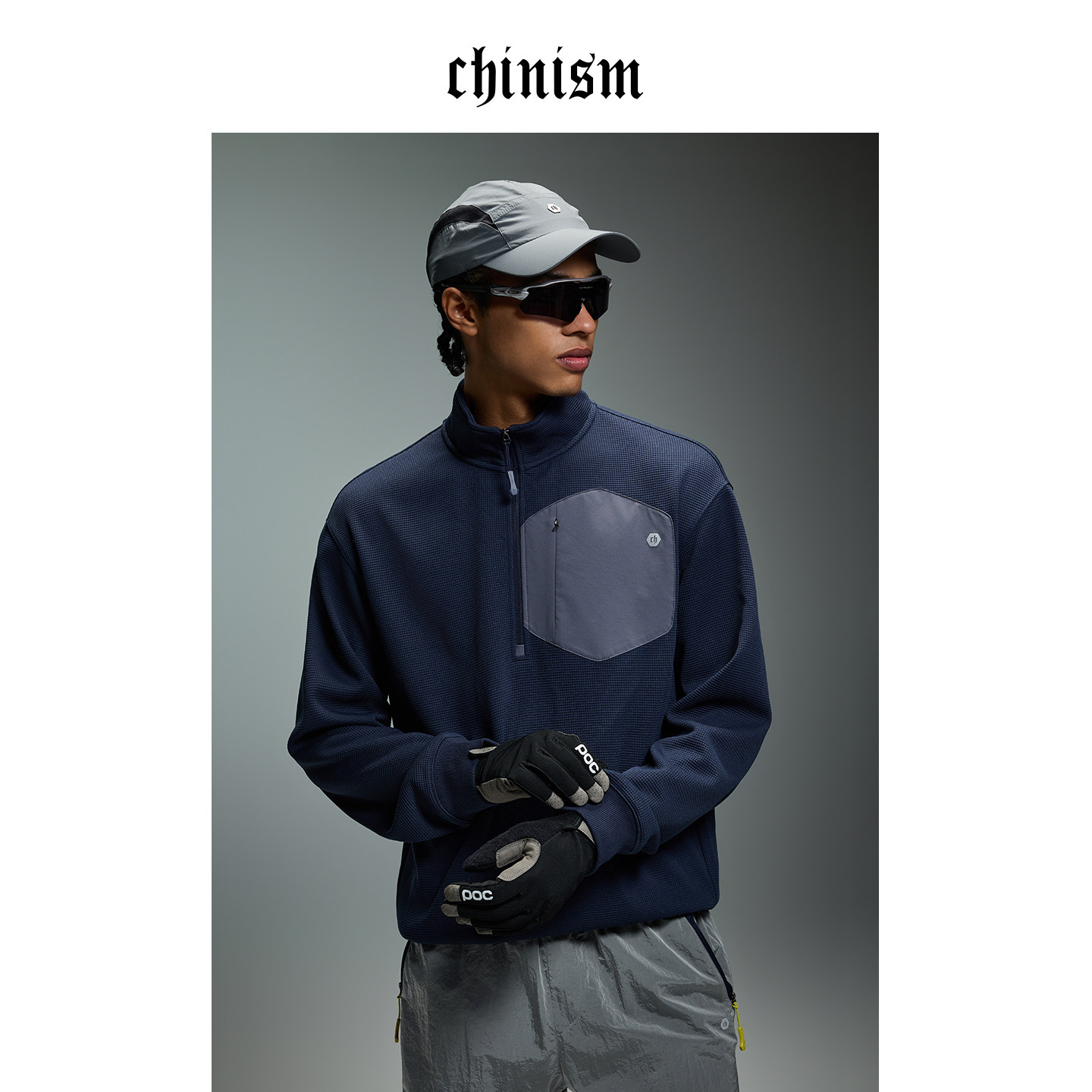 CHINISM丨运动户外莫代尔半高领卫衣男2026春季半拉链套头上衣