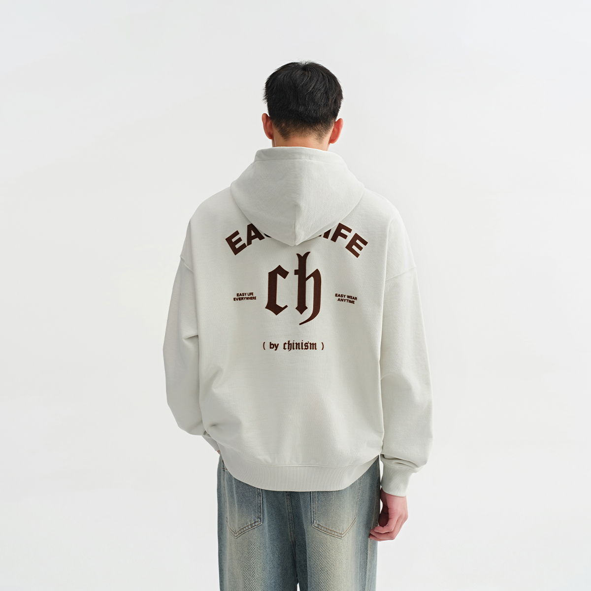 CHINISM赤尘植绒连帽卫衣男