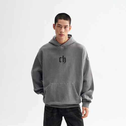 CHINISM赤尘重磅水洗连帽卫衣男