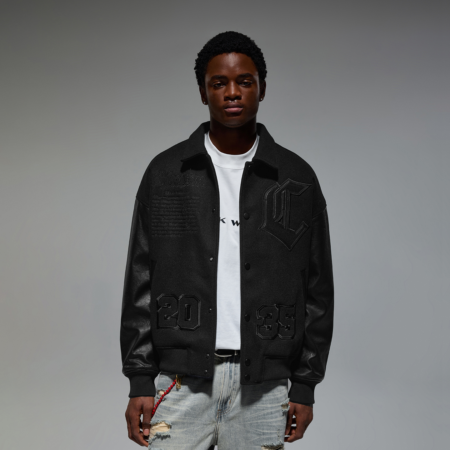 CHINISM赤尘撞色拼接棒球夹克