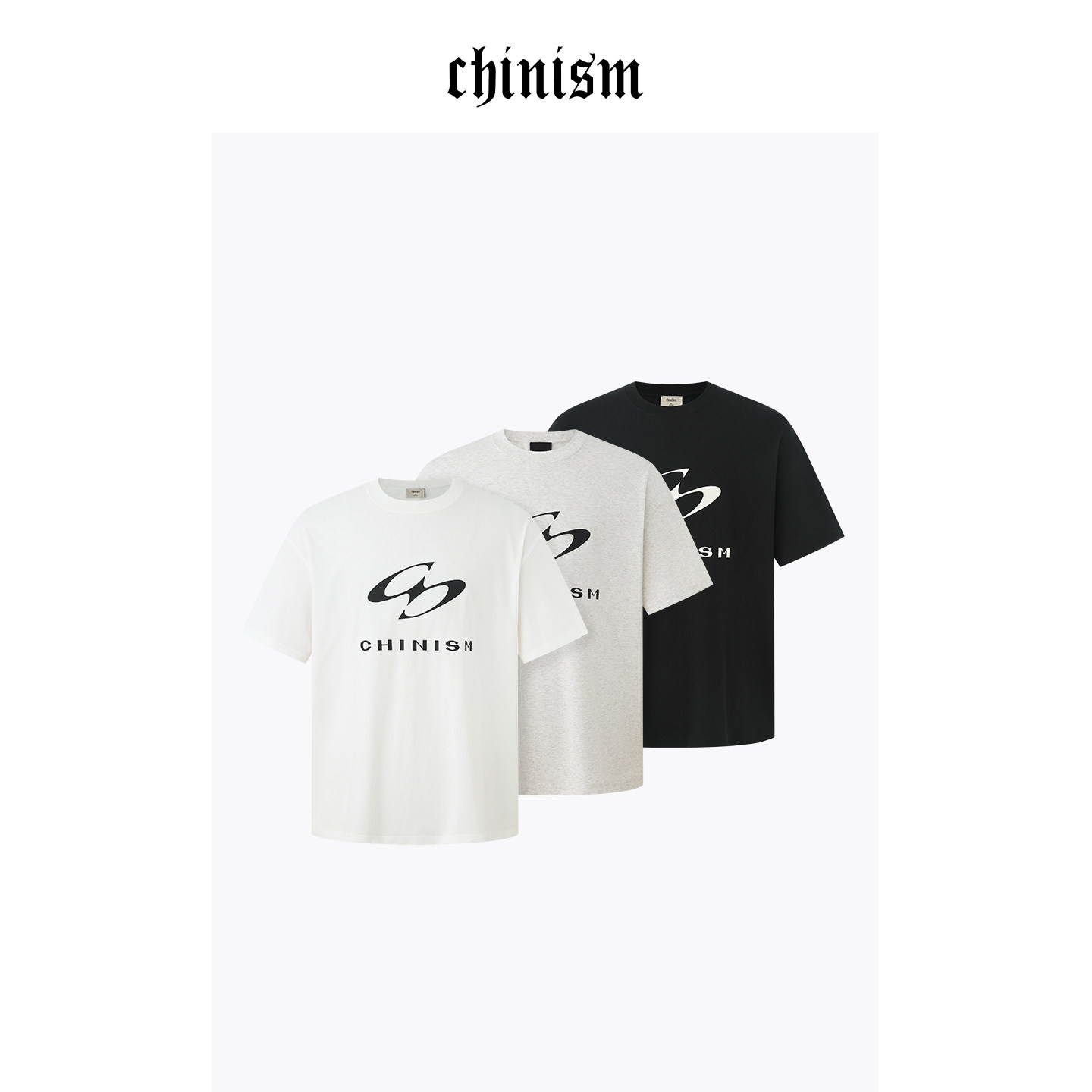 CHINISM丨刺绣t恤男夏季新款宽松圆领凉感短袖T恤/CXVA24H2070,男装,T恤,淘宝优惠券,粉丝福利购,淘宝优惠卷