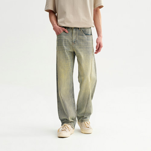 CHINISM赤尘黄泥染牛仔裤