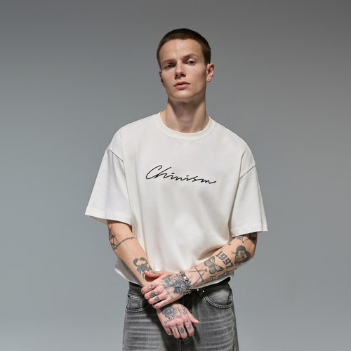 CHINISM赤尘CH草体锁链绣T恤