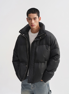 CHINISM丨黑色短款羽绒服男冬季男士高级感外套冬装加厚男生男装