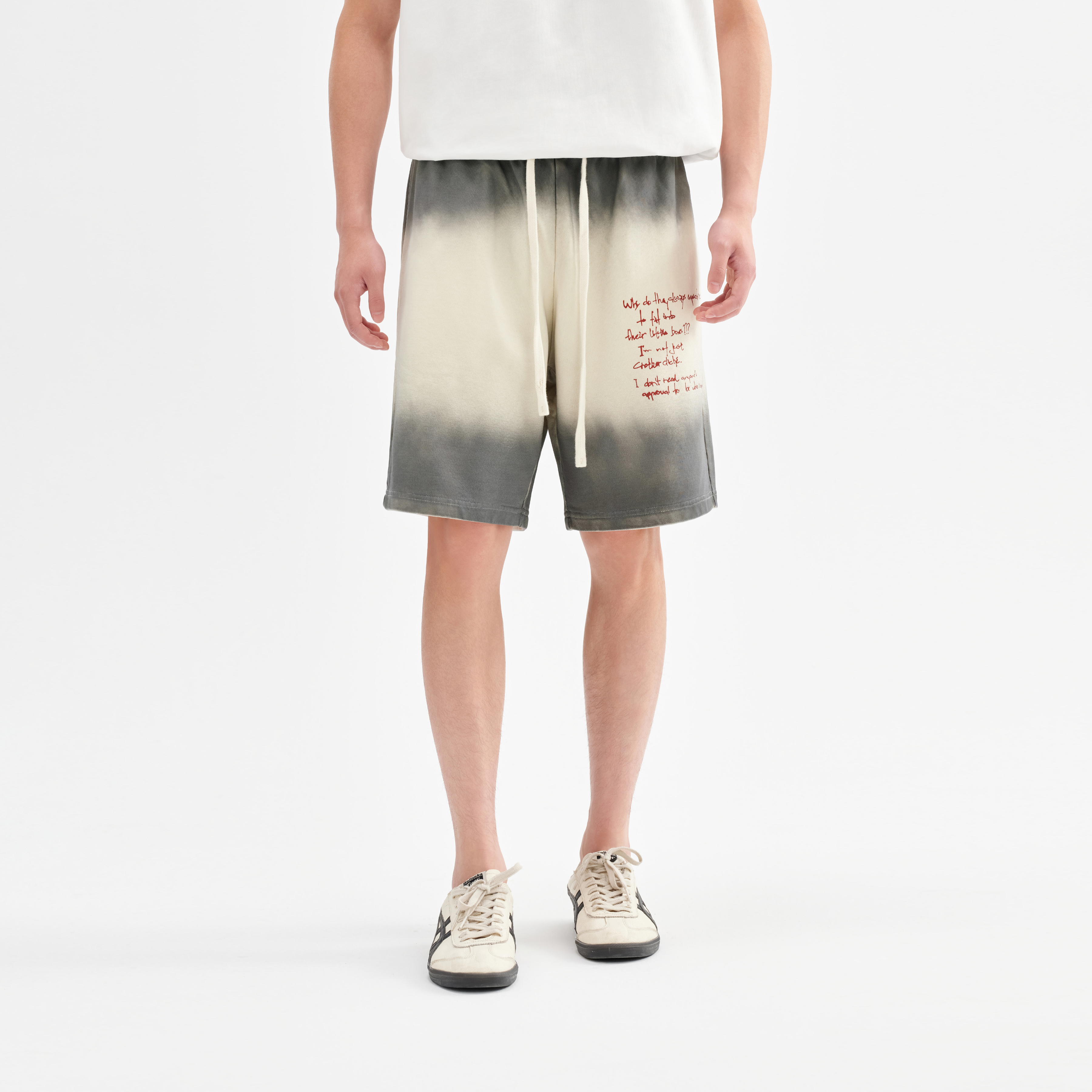 CHINISM赤尘渐变印花针织短裤男