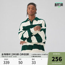 2023SS 休闲水洗重磅上衣 CHINISM CH横条纹Polo领卫衣男潮牌美式