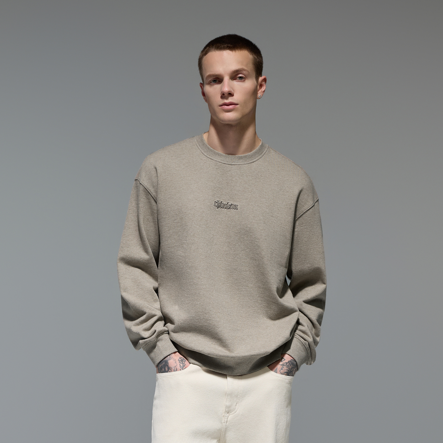 CHINISM赤尘刺绣圆领卫衣男