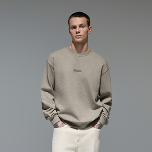 长袖 宽松套头男士 宽松休闲无帽上衣 刺绣圆领卫衣男秋季 CHINISM