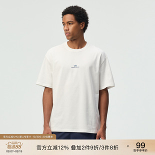 CHINISM「精梳纯棉撞色印花」CAS短袖T恤男夏季新款宽松休闲半袖