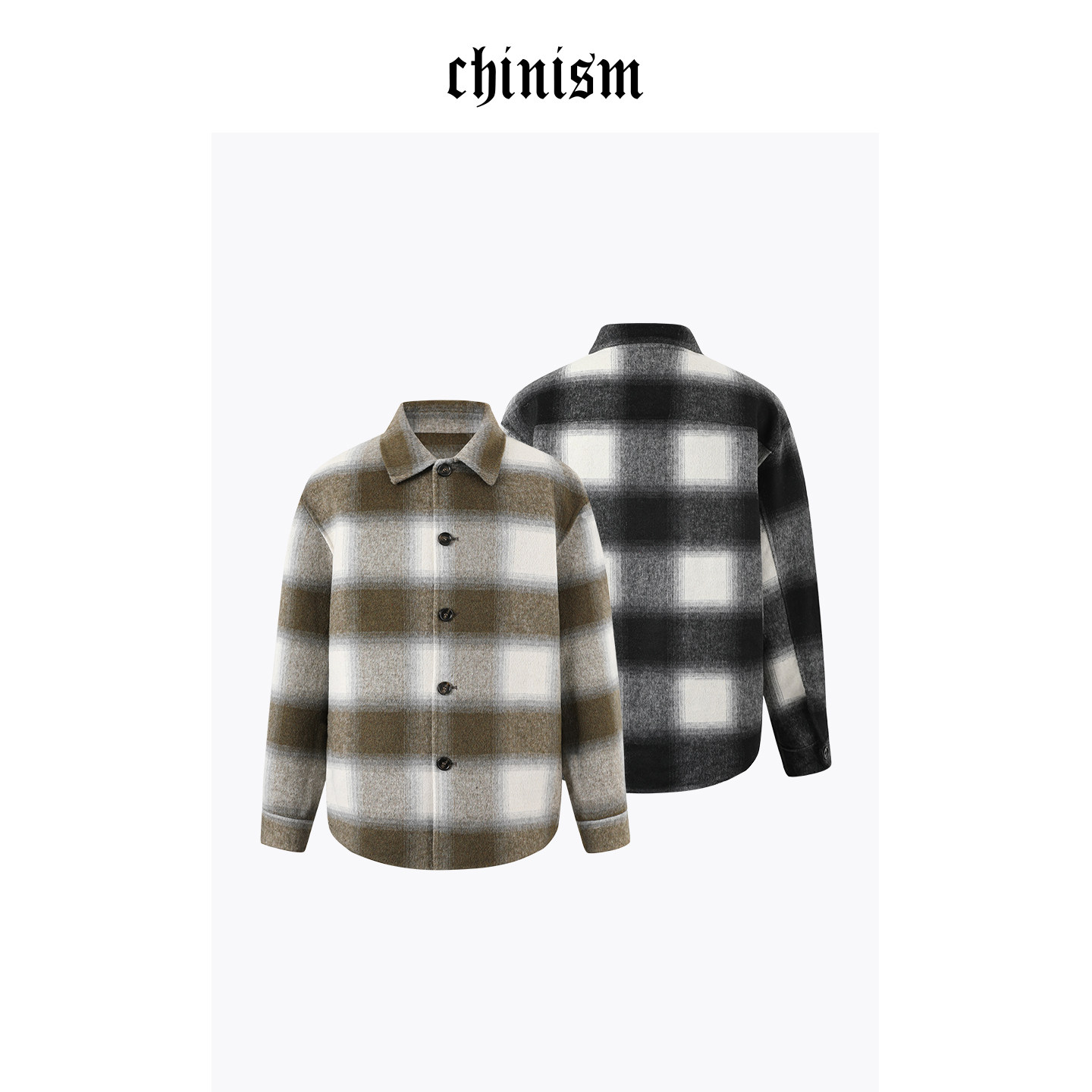 CHINISM丨羊毛混纺格纹双面呢大衣男冬季保暖外套/CXHB36A4054,男装,毛呢大衣,淘宝优惠券,粉丝福利购,淘宝优惠卷