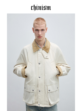 CHINISM丨撞色灯芯绒宽松羽绒服男冬季加厚保暖外套/CXHB43D4018
