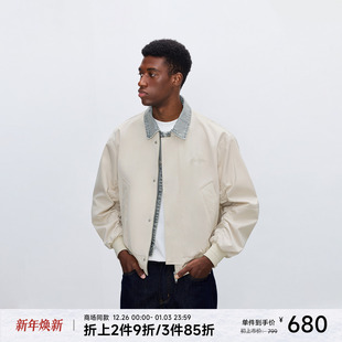 CXHB34B9075 外套 CHINISM 牛仔拼接假两件廓形MA1飞行夹克男秋季