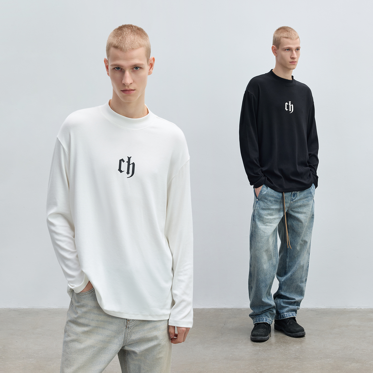 CHINISM赤尘德绒高弹长袖T恤男