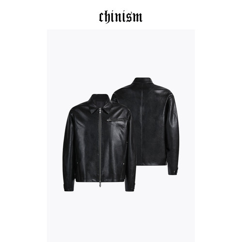 CHINISM赤尘擦色PU皮夹克