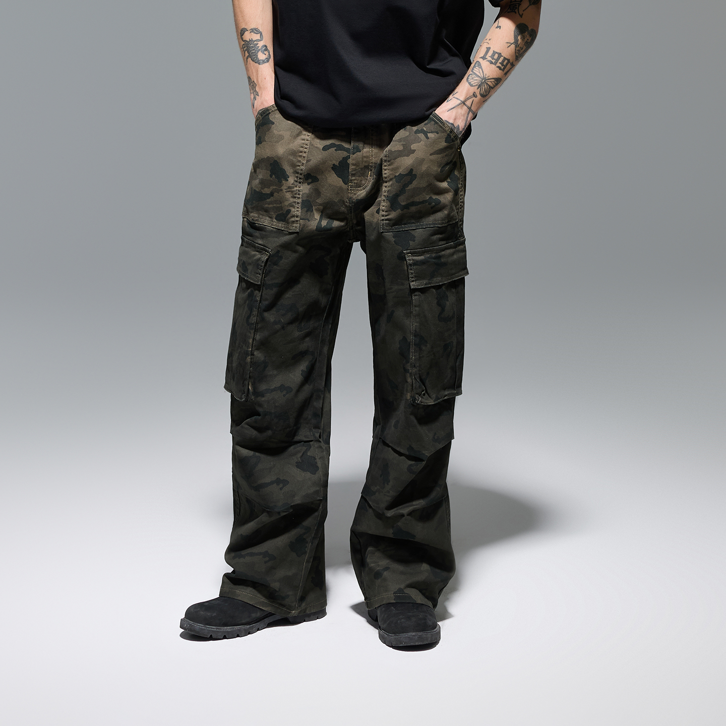 CHINISM赤尘渐变迷彩伞兵裤男