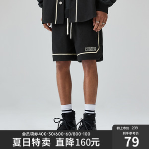 CHINISM CH复古休闲短裤男潮牌ins高街美式嘻哈宽松运动五分裤子