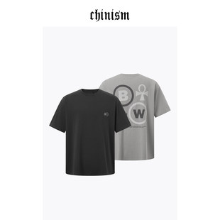 灰色背后印花短袖 纯棉t恤 男夏季 男士 CXQB27H2136 新款 CHINISM