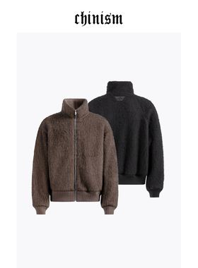 CHINISM丨羊毛针织呢绒毛呢外套男秋冬季加绒加厚立领保暖夹克