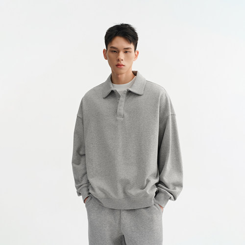 CHINISM赤尘美式Polo领卫衣男