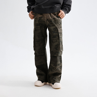 渐变迷彩工装 直筒多口袋潮牌休闲伞兵裤 裤 美式 男秋季 CHINISM